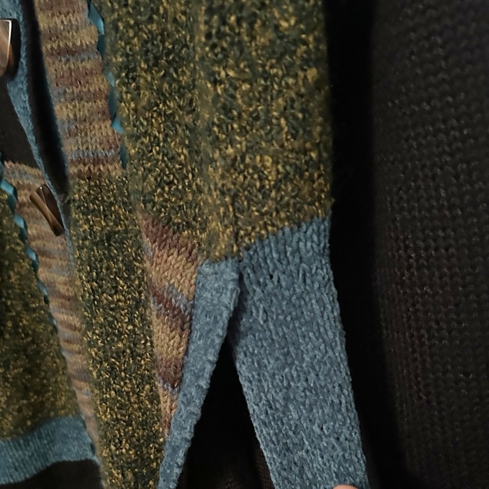 Vintage Patchwork Knit Jacket Blazer Cardigan - image 6